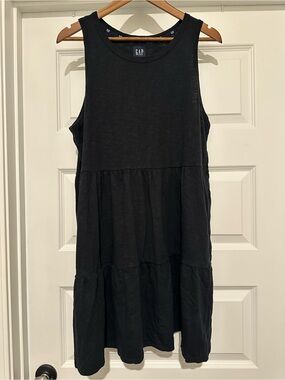 GAP Black Sleeveless Tank Dress with Crew Neck